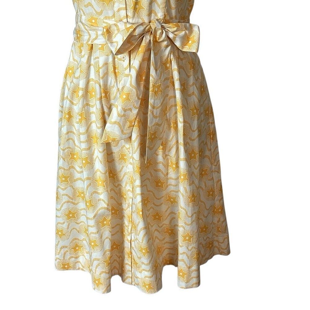Boden Anastasia Yellow Star Shirt Dress Women’s 6R Fit & Flare - Picture 6 of 11